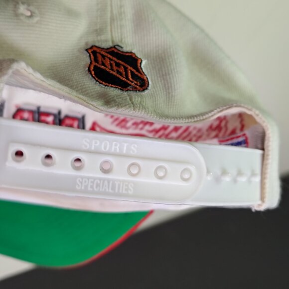 VINTAGE Detroit Red Wings Sports Specialties Hat Cap Snap Back Shadow Logo White - Picture 11 of 13